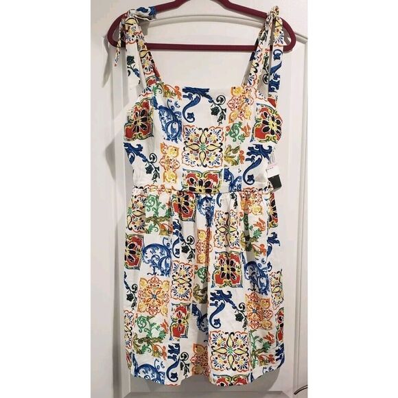 City Studio‎ Junior's Tie Shoulder Fit & Flare Dress Multicolor Size 13 NWT - Picture 1 of 10
